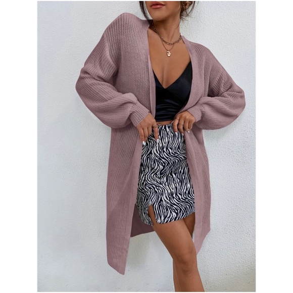 Cozy Open Front Knit Oversized Cardigan - Picture 8 of 9